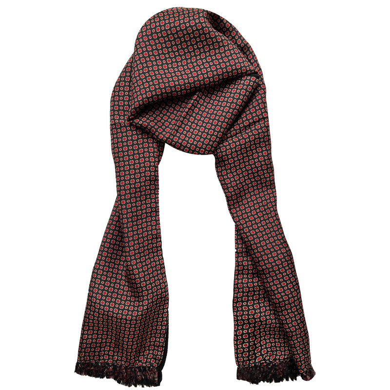 Black & Red Silk Scarf