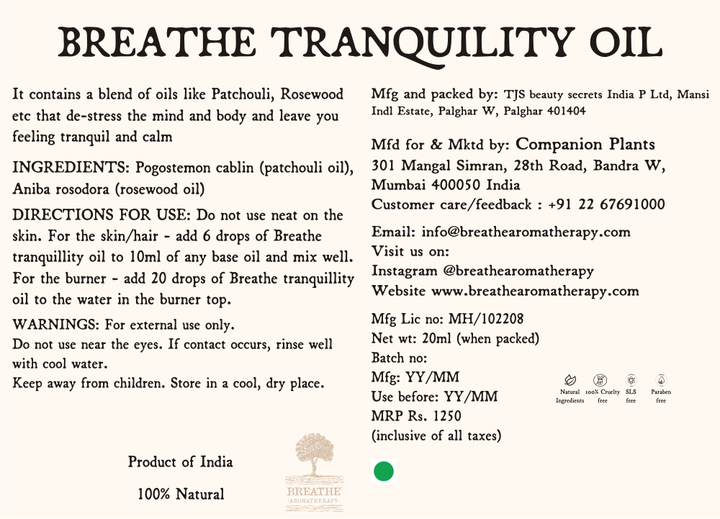 Breathe Tranquility Oil