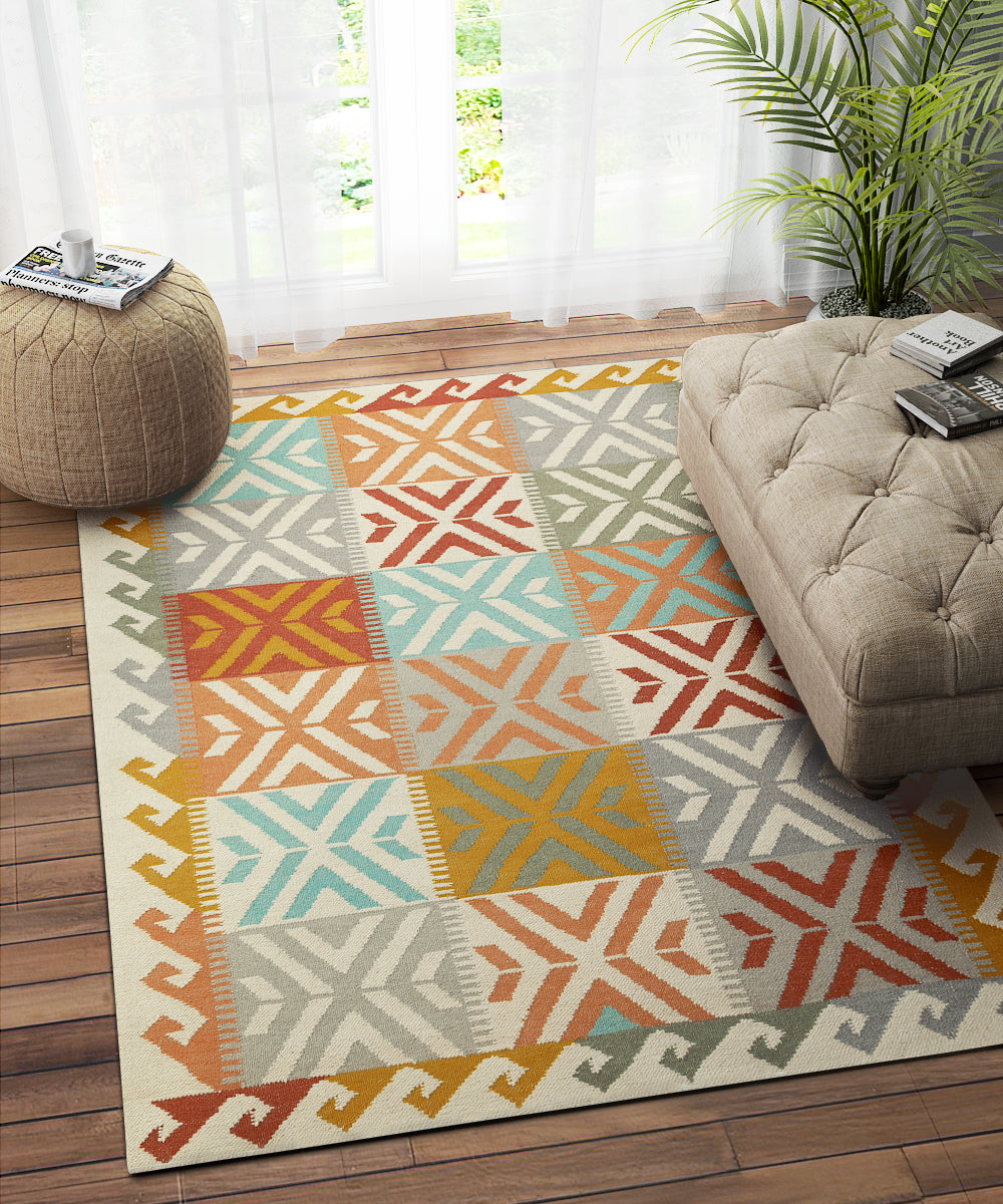 MULTICOLOR GEOMETRIC KILIM DHURRIE