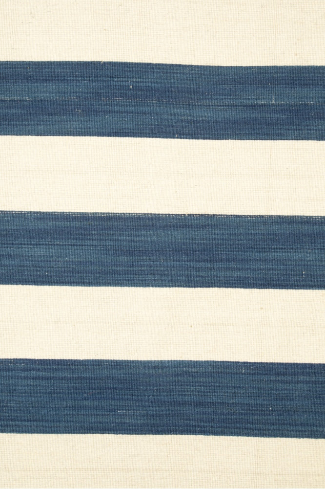 IVORY BLUE STRIPES DHURRIE