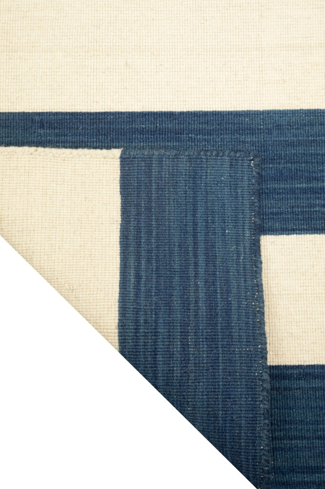 IVORY BLUE STRIPES DHURRIE