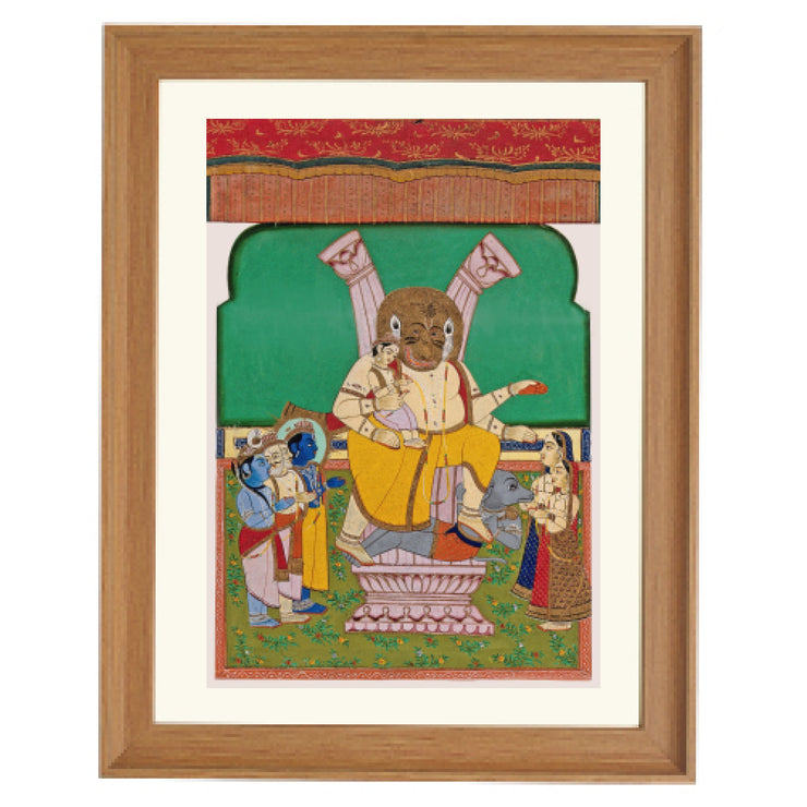 Divine Triumph: Narasimha's Roar Art Print