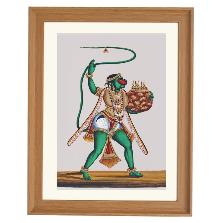 Lord Hanuman, the monkey god carrying a mountain Art Print
