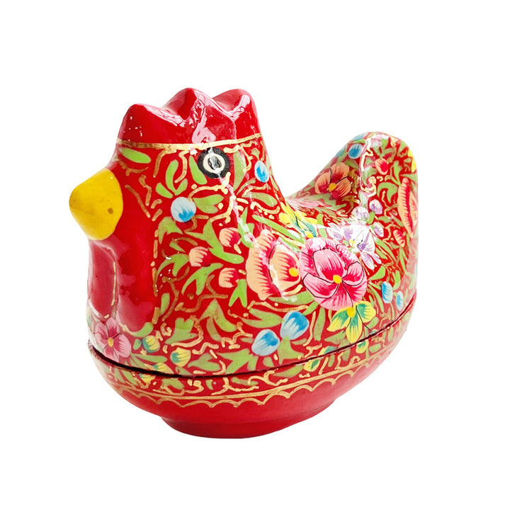 Kashmiri Hand-Painted Hen Box