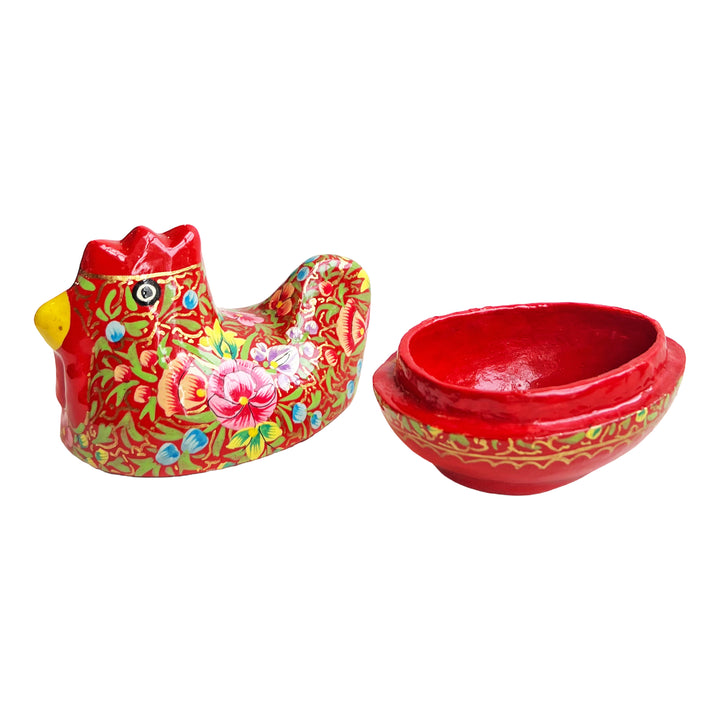Kashmiri Hand-Painted Hen Box