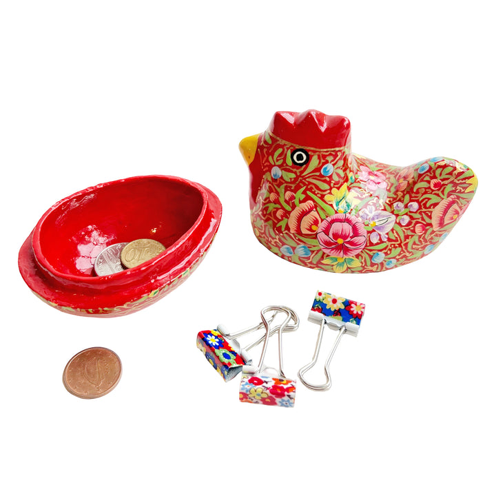 Kashmiri Hand-Painted Hen Box