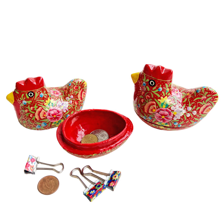Kashmiri Hand-Painted Hen Box