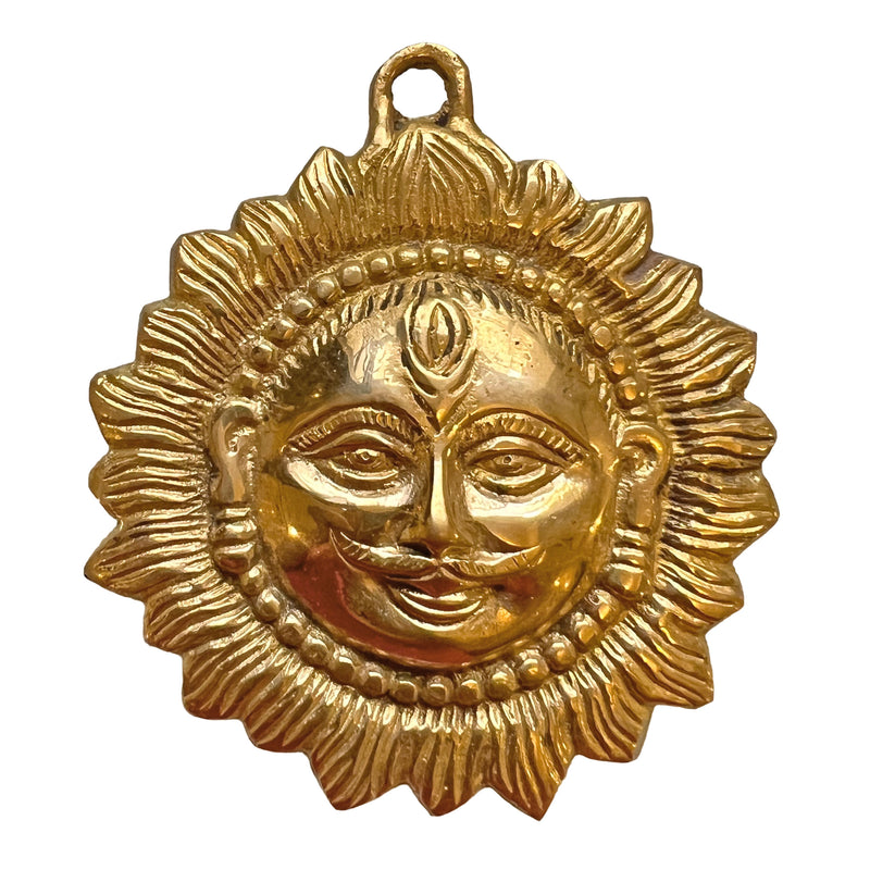 Surya the Sun God Brass Plaque