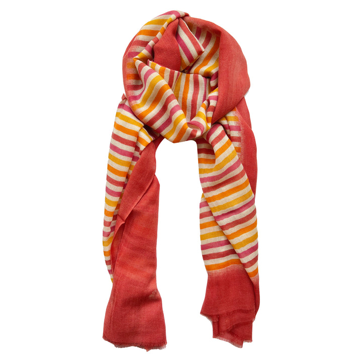 Coral Striped Stole