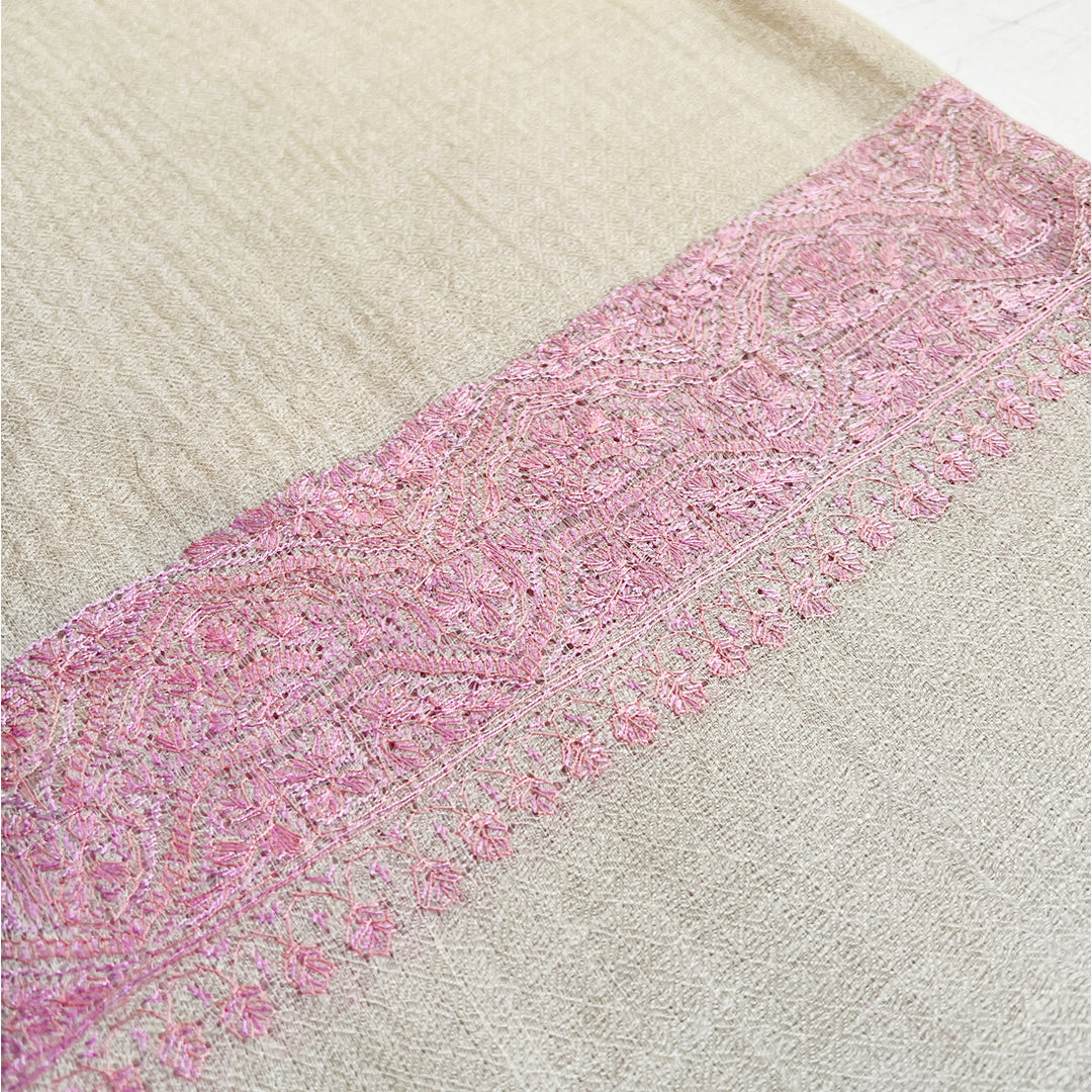 Pashmina Baby Pink Embroidered Stole
