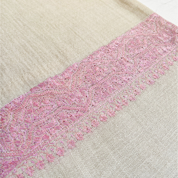 Pashmina Baby Pink Embroidered Stole