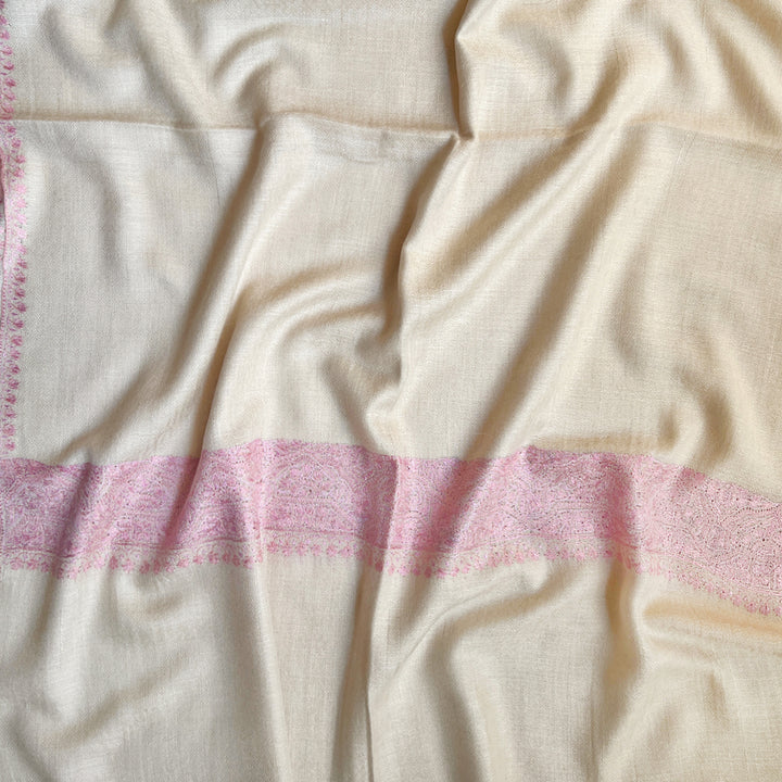 Pashmina Baby Pink Embroidered Stole