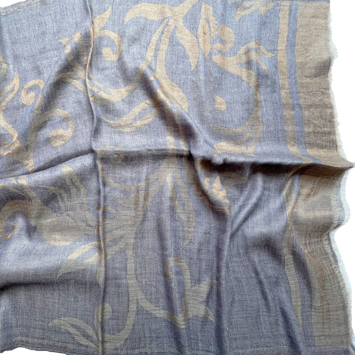 Frost Blue Zari Woven Stole