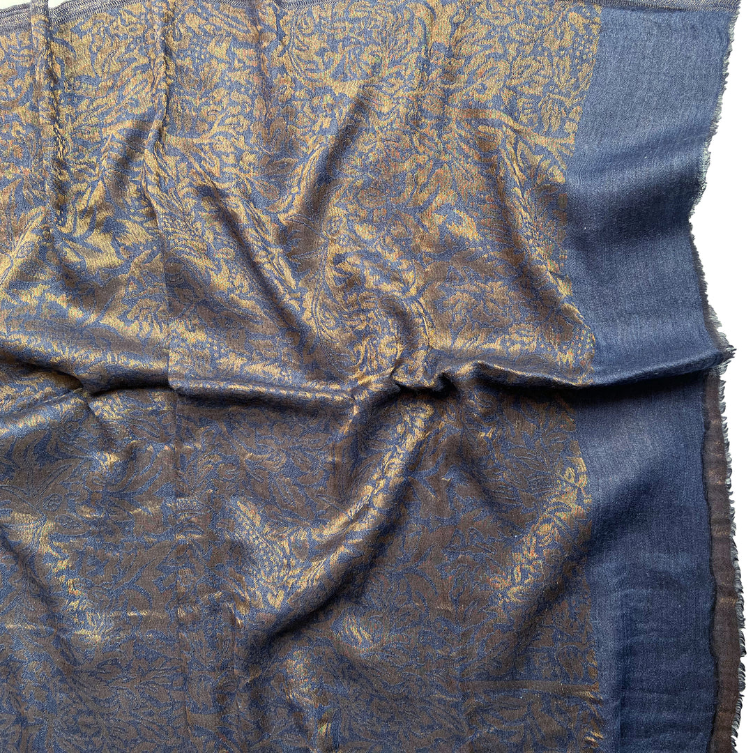 Midnight Zari Woven Stole