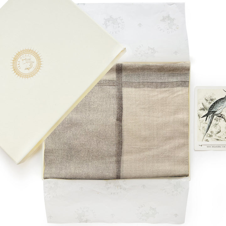 Check Ecru White Stole