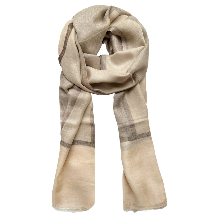 Check Ecru White Stole