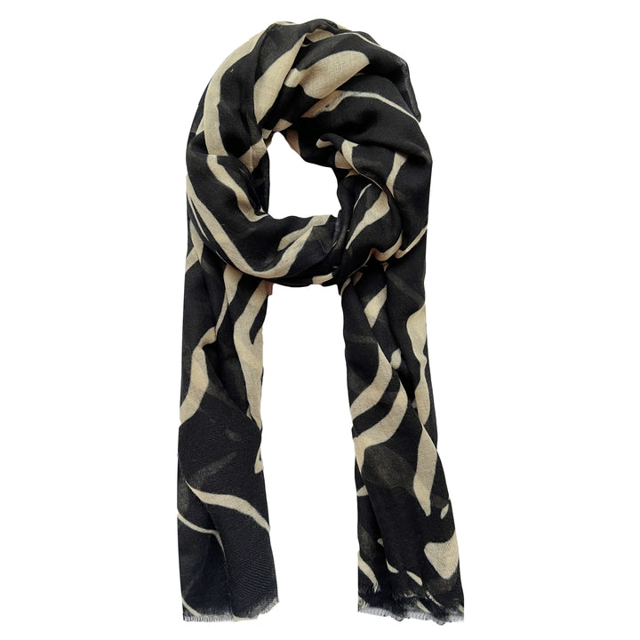 Black & White Striped Shawl