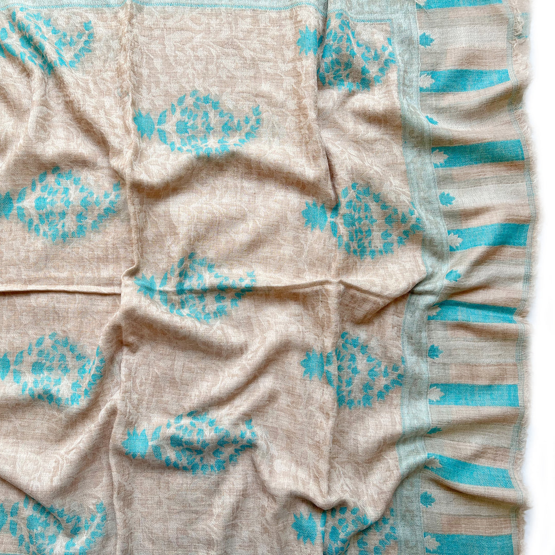Turquoise Kani Stole