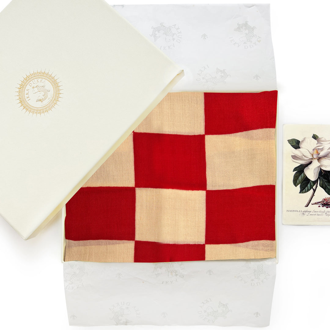 Crimson Check Scarf