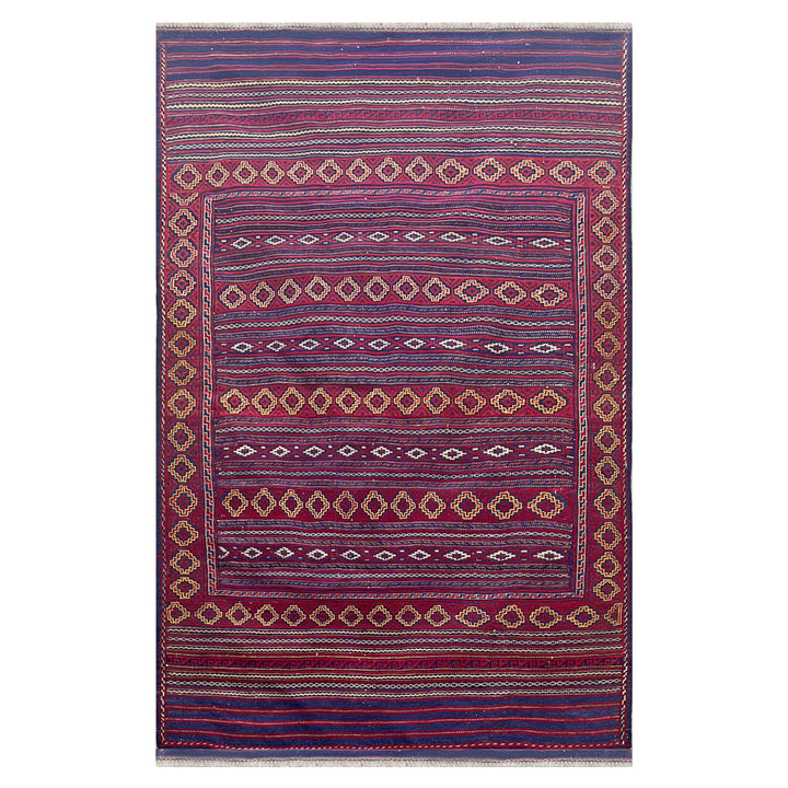 Laghari Red One-OF-A-Kind-Afghan RUG