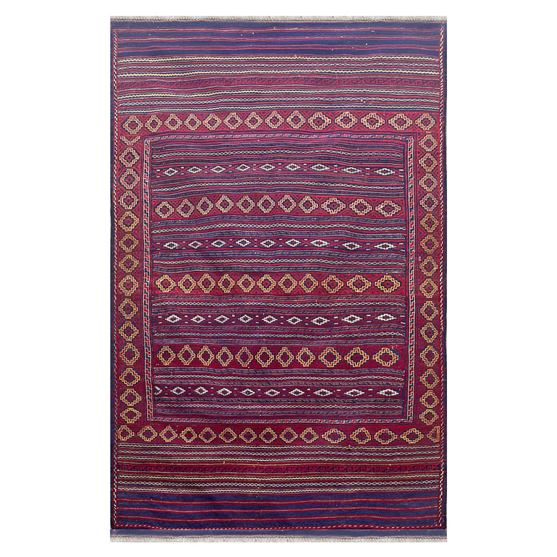 Laghari Red One-OF-A-Kind-Afghan RUG