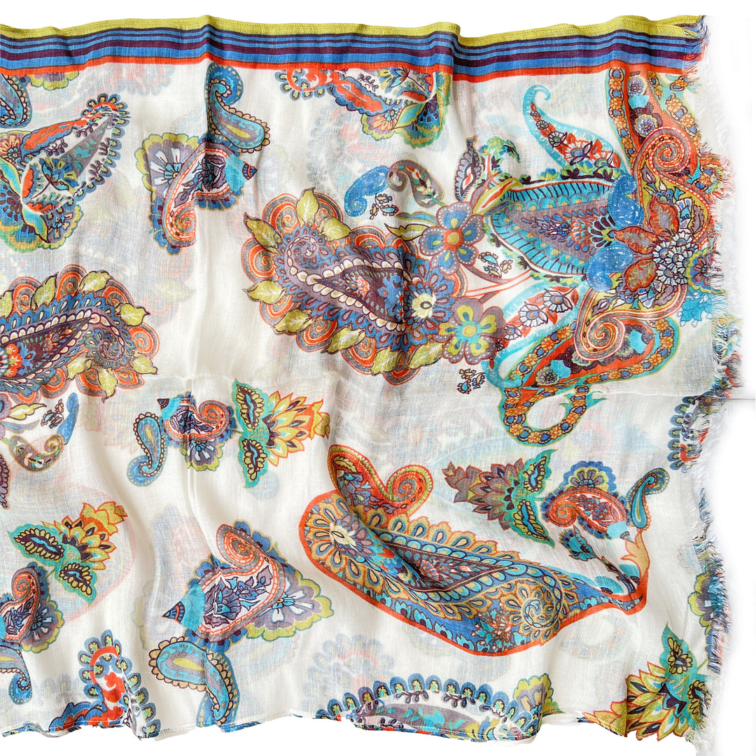 Paisley Tangerine Scarf