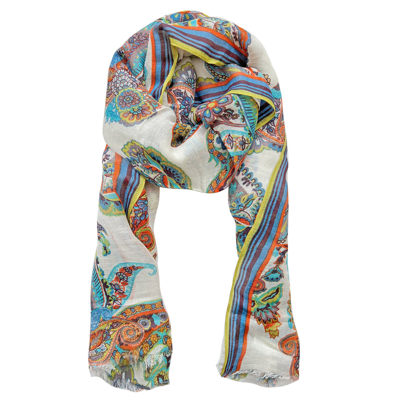 Paisley Tangerine Scarf