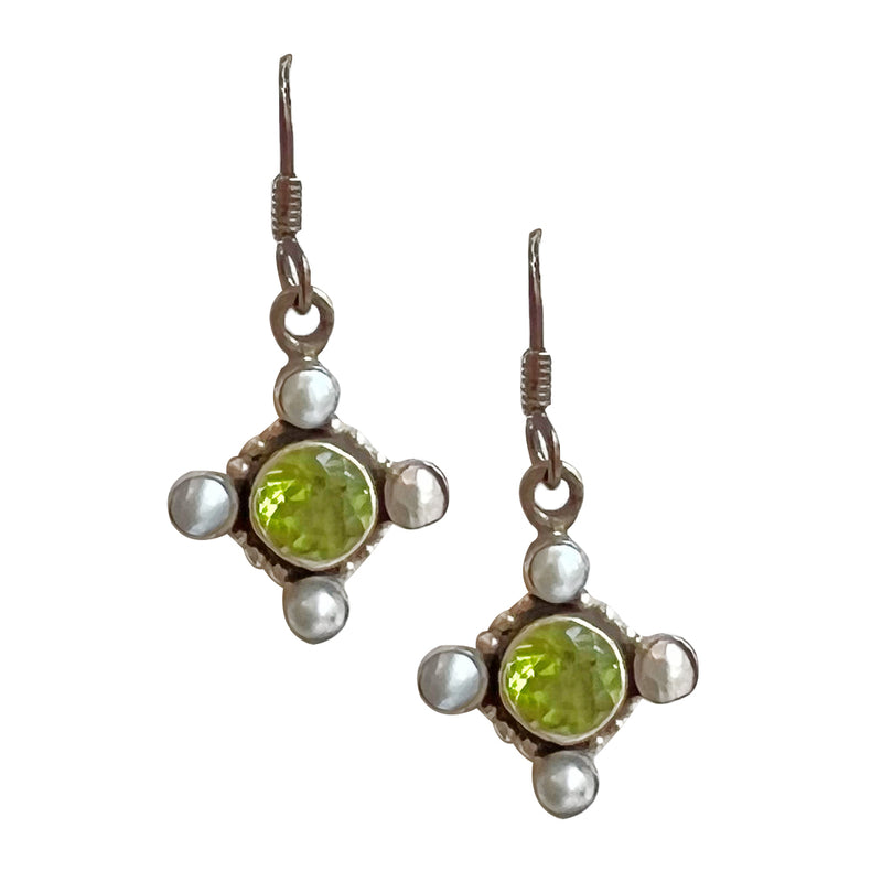 Lata, Peridot and Pearl Earrings
