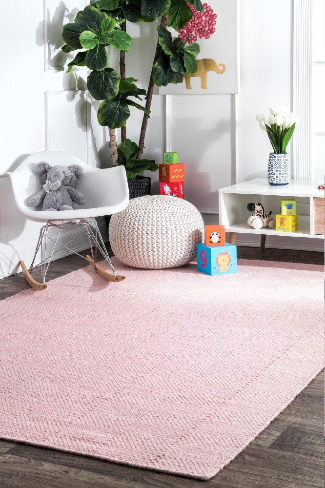 IVORY AND PINK KILIM DHURRIE