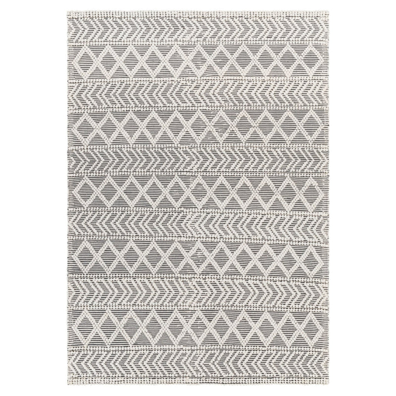 IVORY AND BLACK KILIM DHURRIE CUSTOM MADE