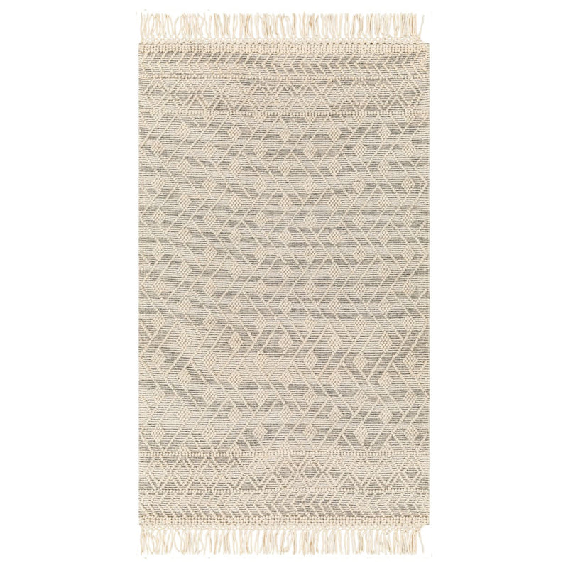 IVORY AND BLACK KILIM DHURRIE CUSTOM MADE
