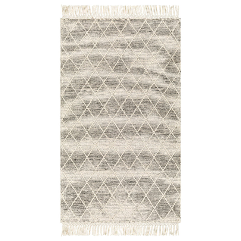 IVORY AND BLACK KILIM DHURRIE CUSTOM MADE