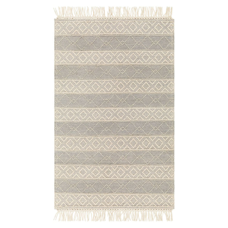 IVORY AND GREY KILIM DHURRIE CUSTOM MADE