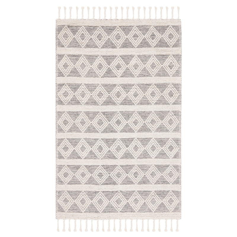 IVORY AND BLACK KILIM DHURRIE CUSTOM MADE
