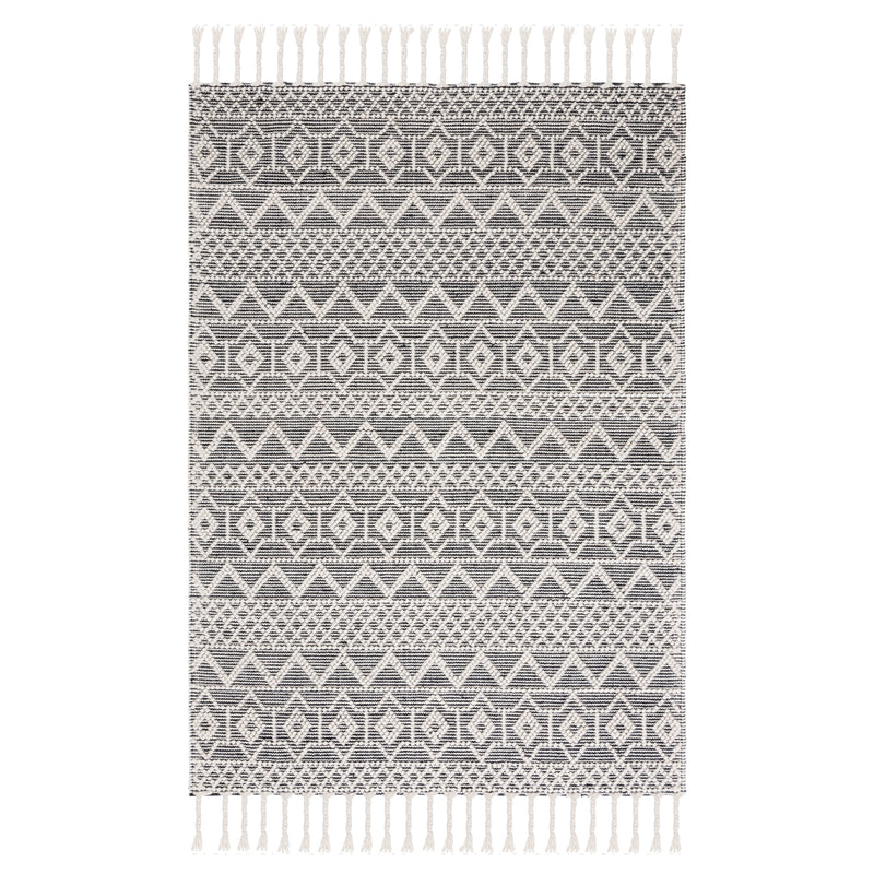 IVORY AND BLACK KILIM DHURRIE CUSTOM MADE