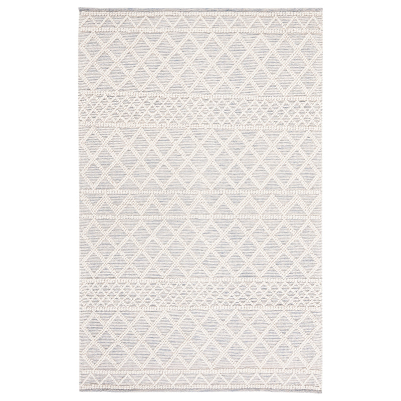 IVORY AND LIGHT BLUE KILIM DHURRIE CUSTOM MADE