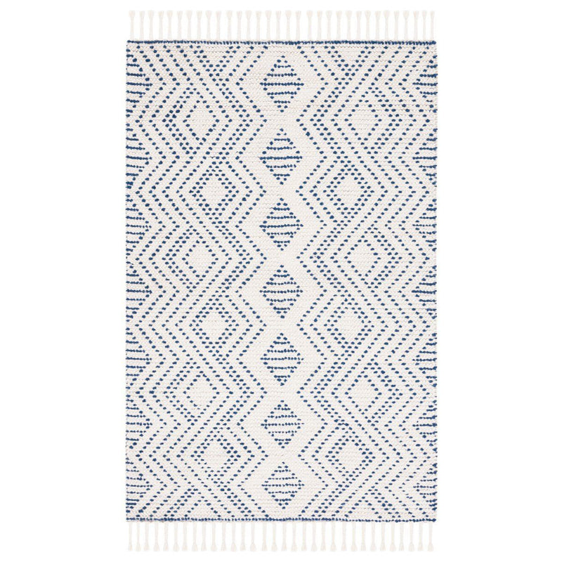 IVORY & BLUE KILIM DHURRIE CUSTOM MADE