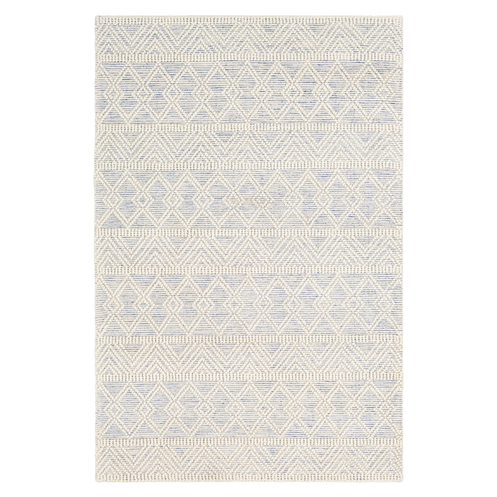 IVORY AND BLUE KILIM DHURRIE CUSTOM MADE