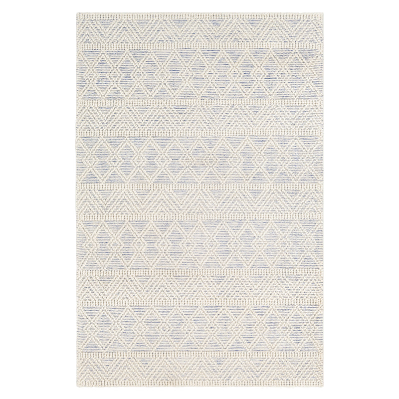 IVORY AND BLUE KILIM DHURRIE CUSTOM MADE