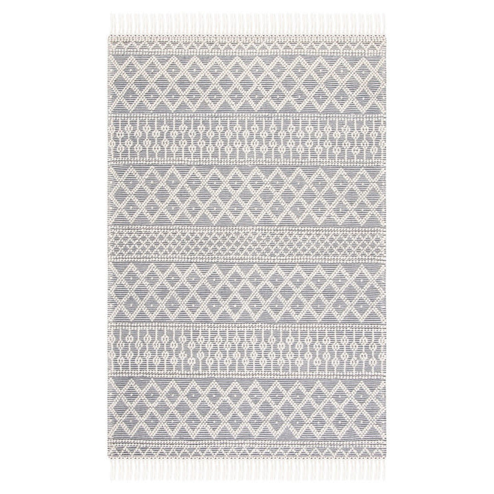 IVORY AND BLACK KILIM DHURRIE CUSTOM MADE