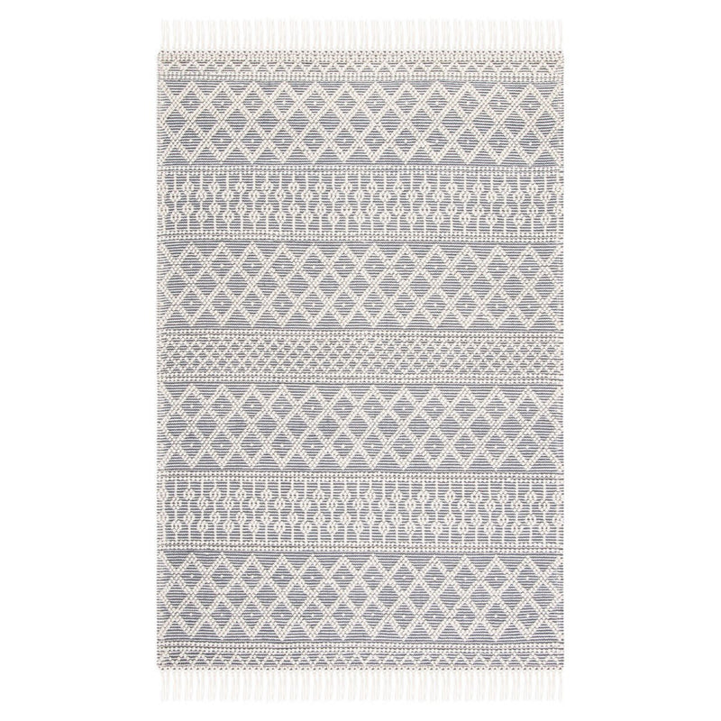 IVORY AND BLACK KILIM DHURRIE CUSTOM MADE