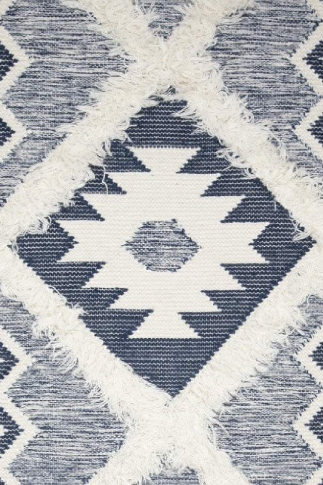 IVORY BLUE KILIM DHURRIE