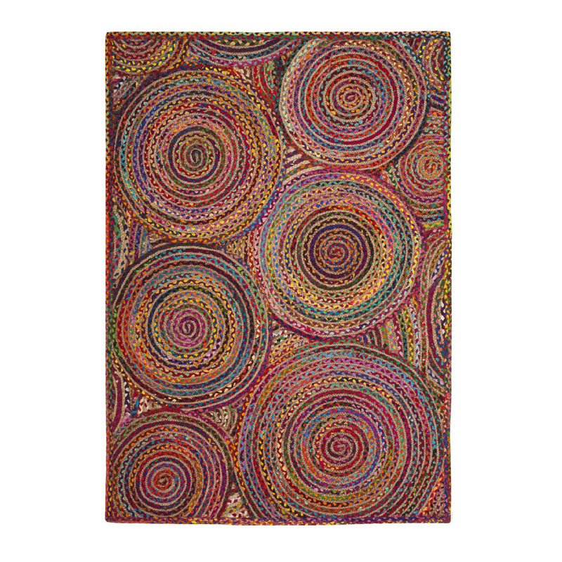 MULTICOLOR CHINDI AND JUTE KILIM DHURRIE