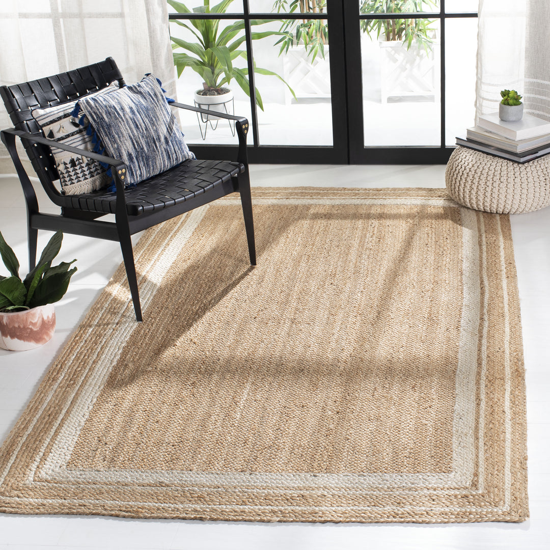 NATURAL AND IVORY JUTE DHURRIE