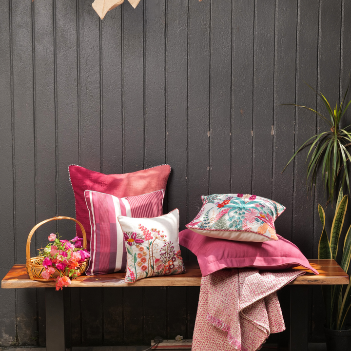 Embroidered Fuchsia - Pink