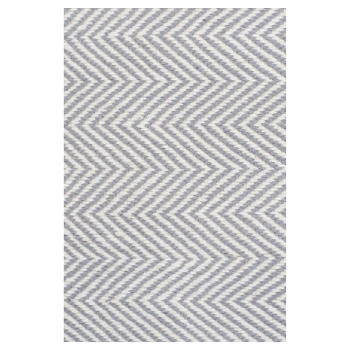 GREY IVORY CHEVRON DHURRIE