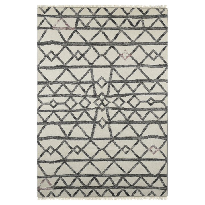 IVORY CHARCOAL TRIBAL DHURRIE