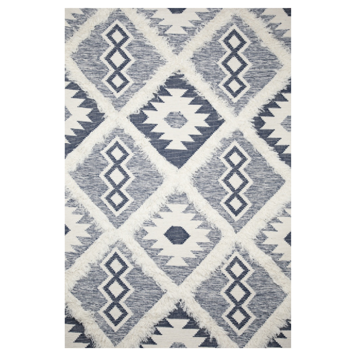 IVORY BLUE KILIM DHURRIE