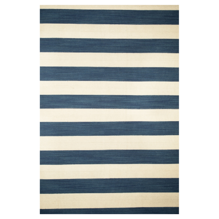 IVORY BLUE STRIPES DHURRIE