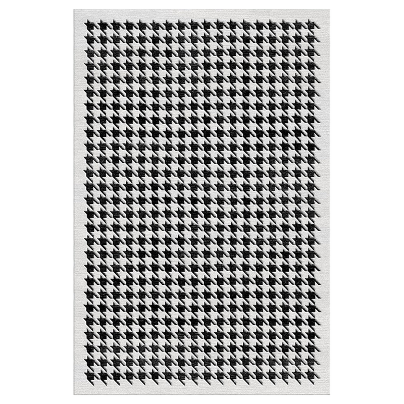 BLACK AND WHITE HOUNDSTOOTH CARPET